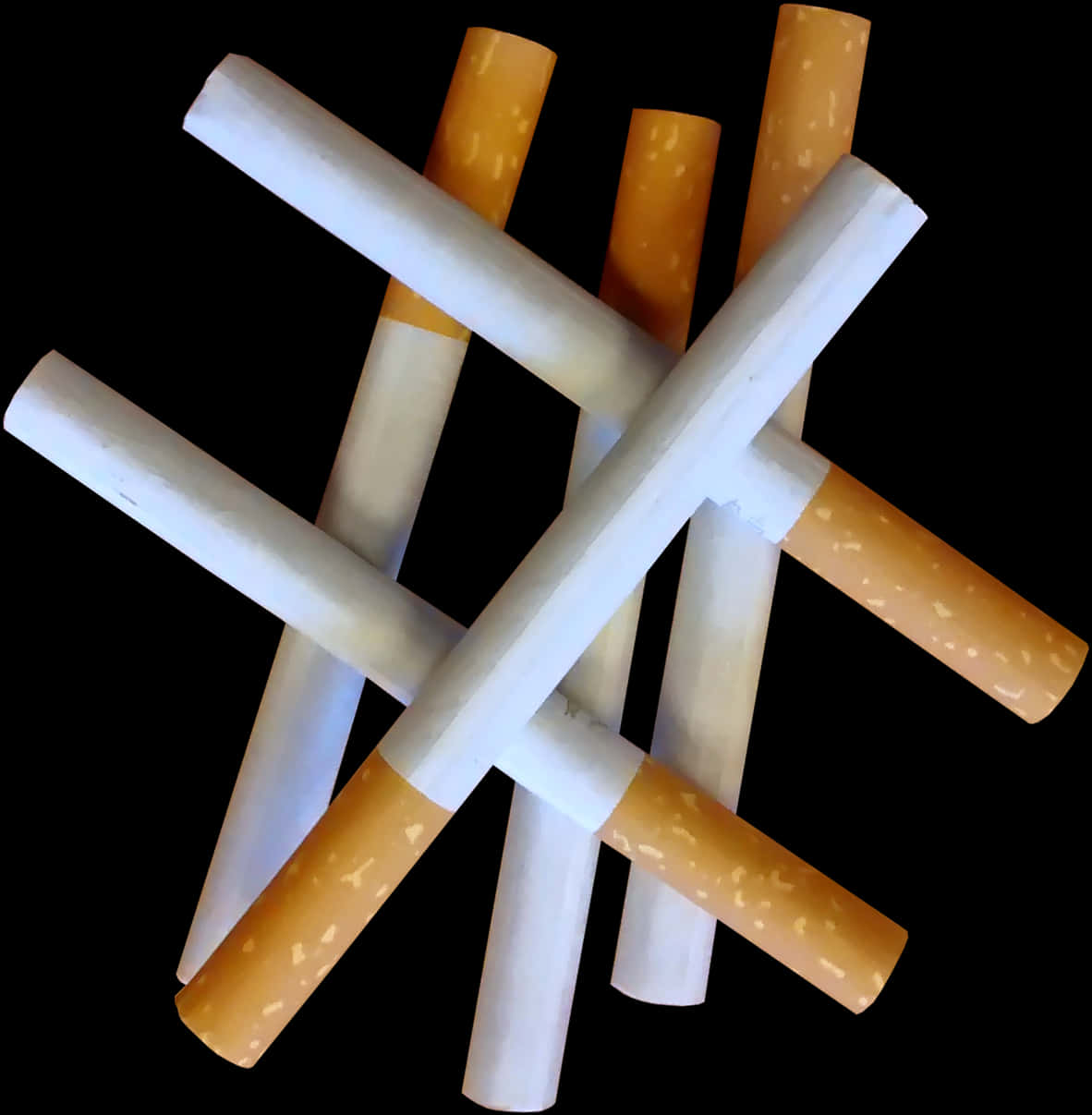 Cigarettes Intertwinedon Black Background PNG Image