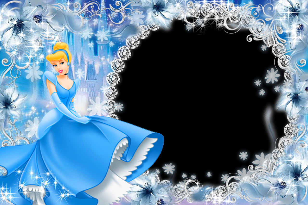 Cinderella Floral Frame PNG Image