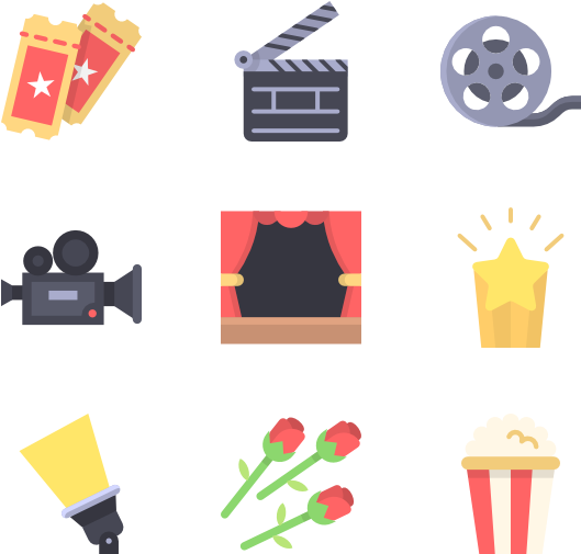 Cinema Icons Collection PNG Image