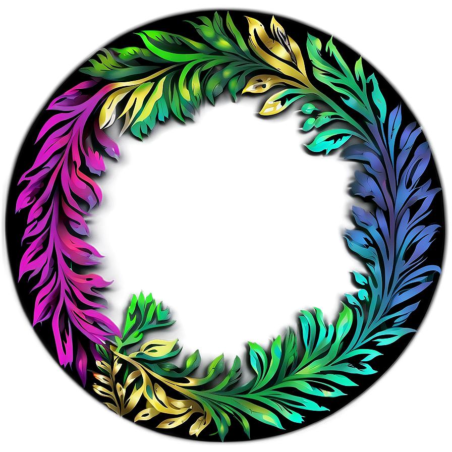 Circle With Floral Design Png Iwl PNG Image