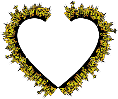 Circuit Board Heart Shaped Design PNG Image