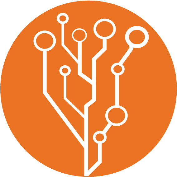 Circuit Tree Orange Background PNG Image