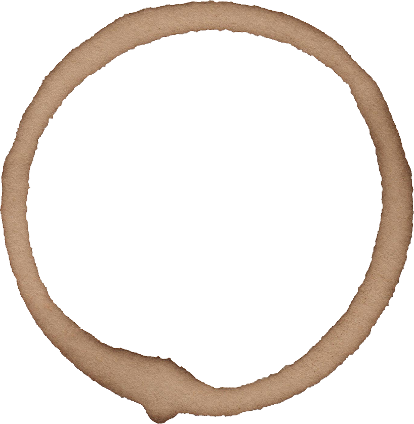 Circular Coffee Stainon Blue Background PNG Image