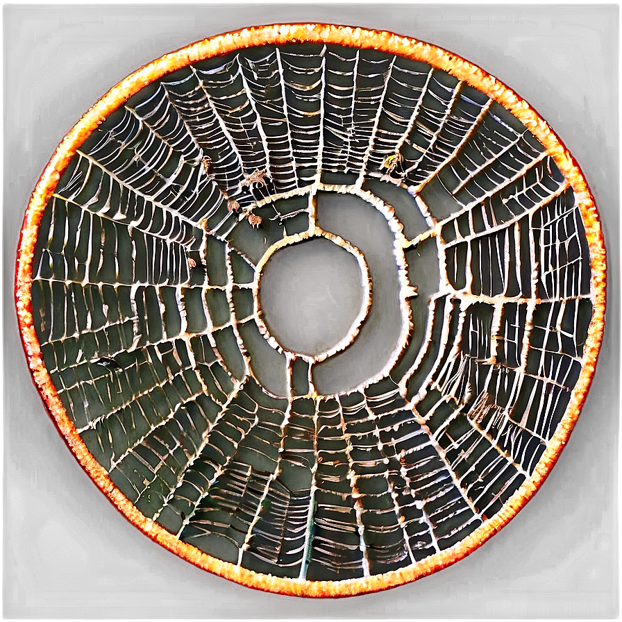 Circular Spider Web Glowing Edge PNG Image