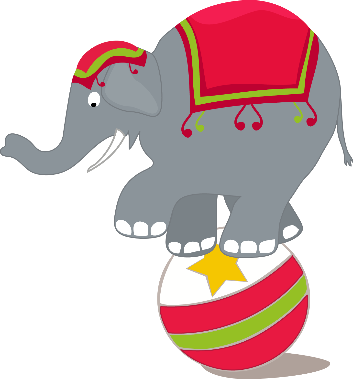 Circus Elephant Balancingon Ball PNG Image