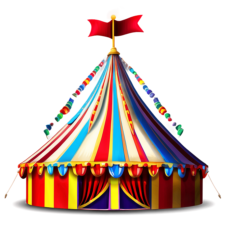 Circus Tent In Rainbow Colors Png Qrf58 PNG Image