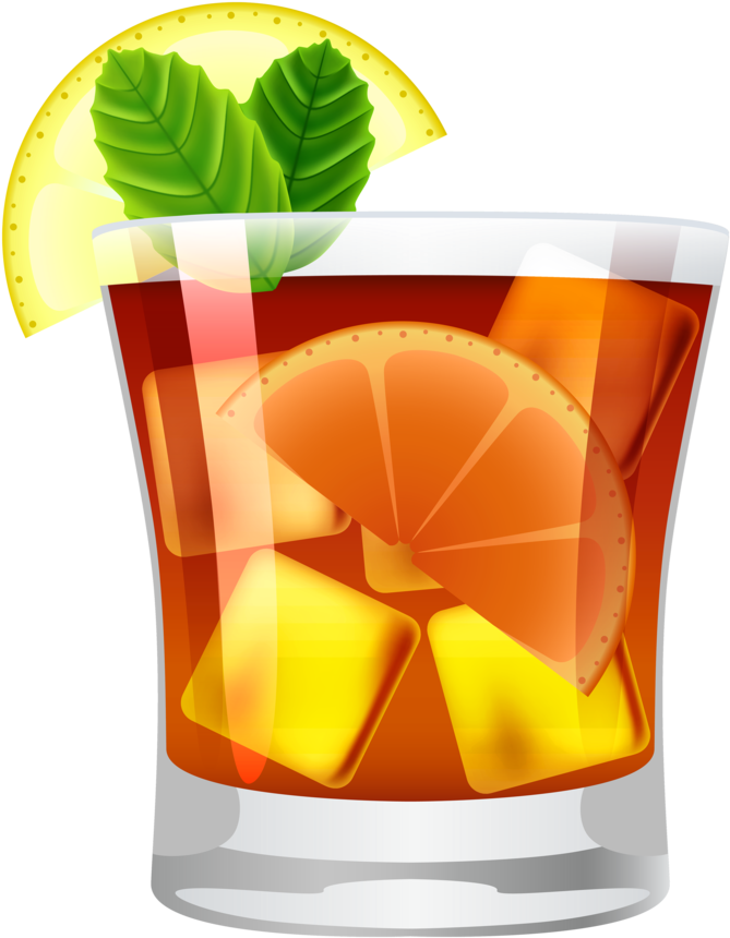 Citrus Cocktail Illustration PNG Image