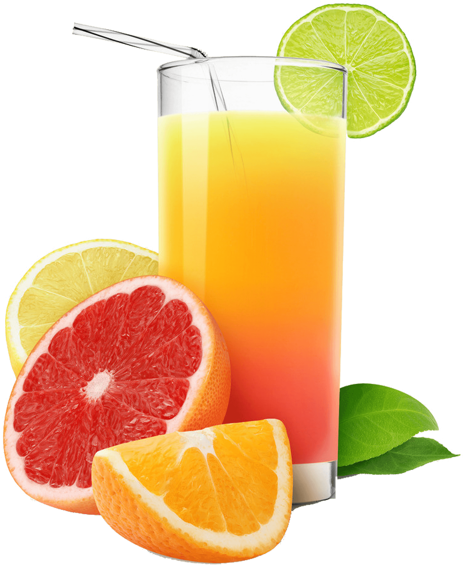 Citrus Fruit Juice Glass PNG Image