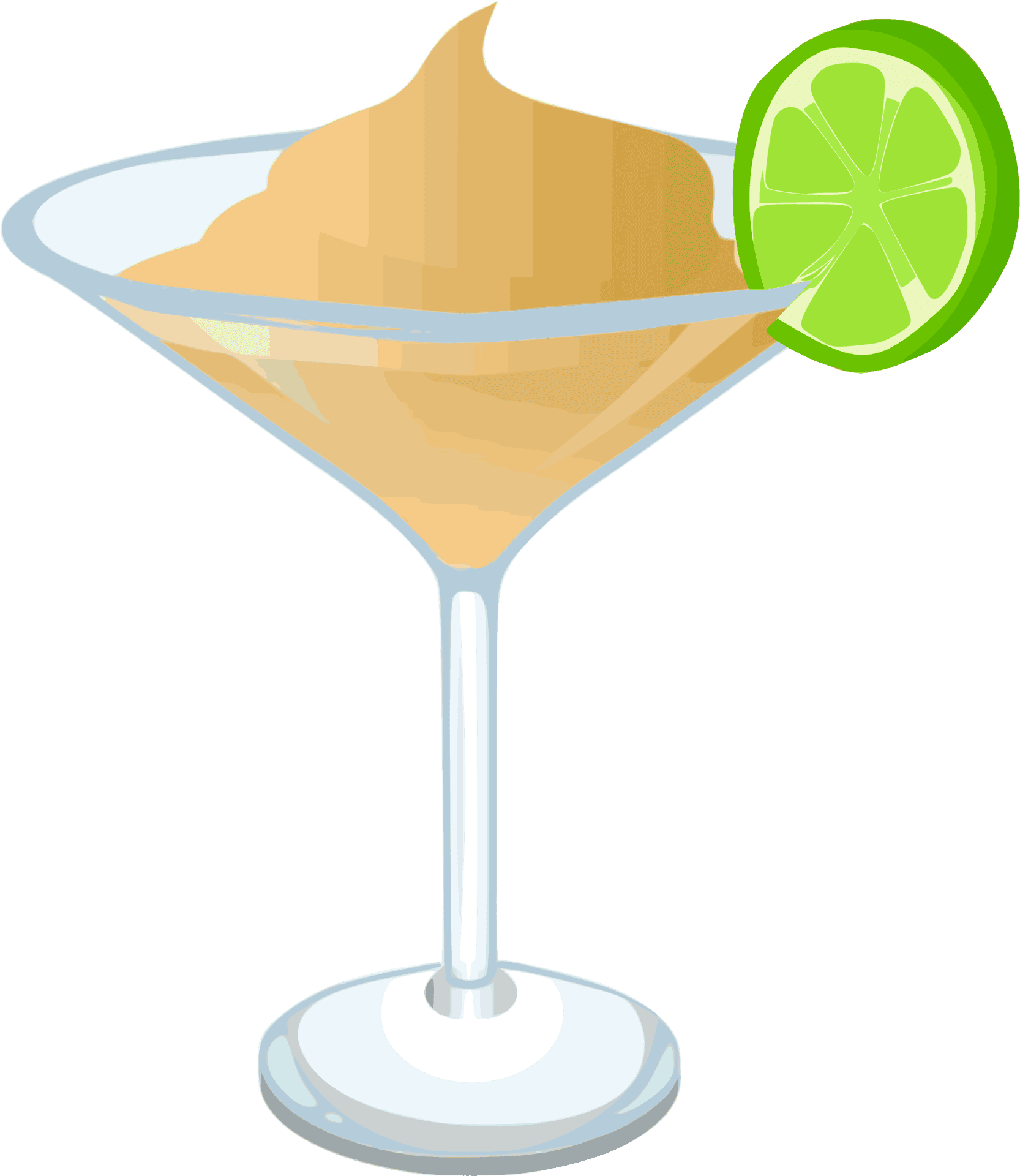 Citrus Garnished Martini Vector PNG Image