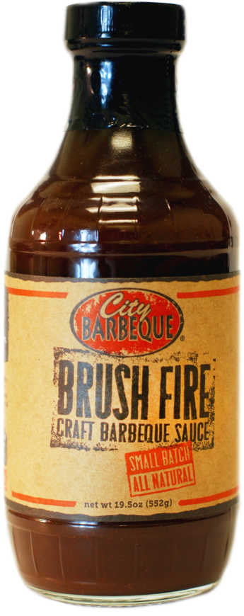 City Barbeque Brush Fire Sauce Bottle PNG Image