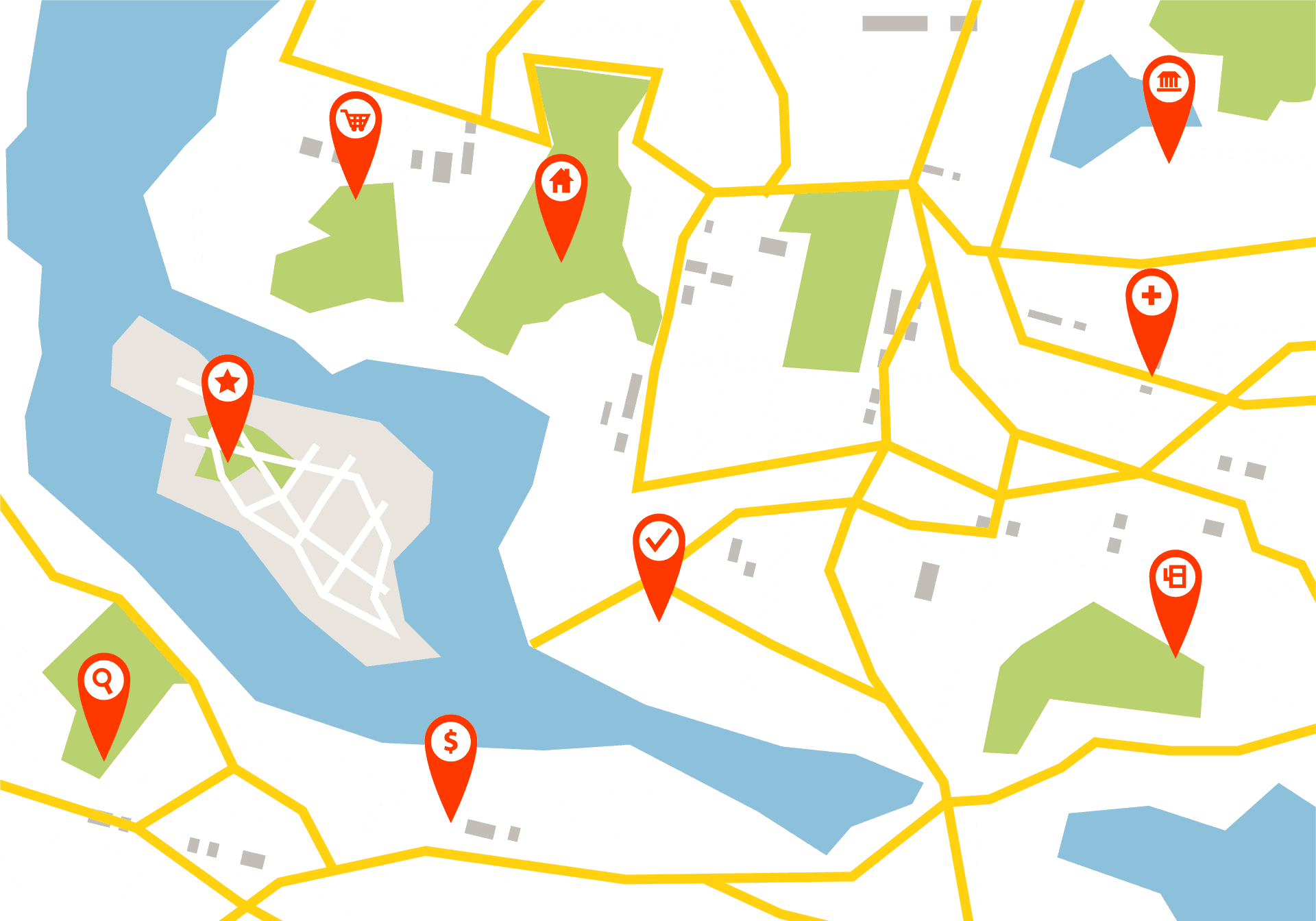 City Map Pointsof Interest PNG Image