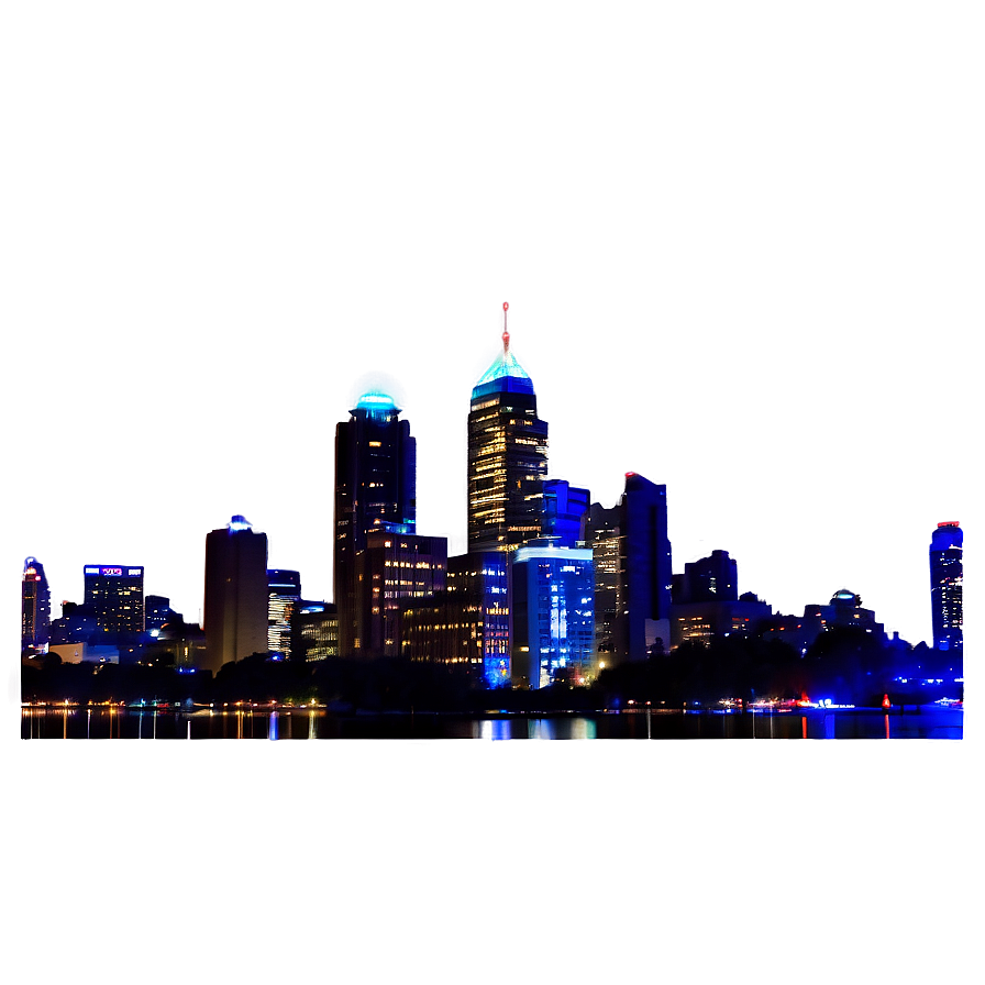 City Skyline At Night Photo Png 2 PNG Image