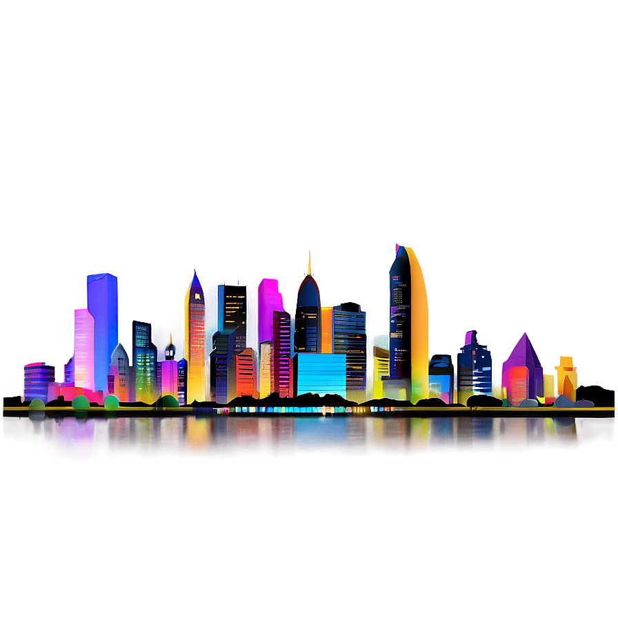 City Skyline At Night Picture Png Mhs PNG Image