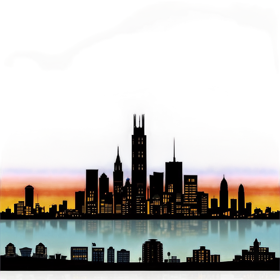 City Sunset Silhouette Png Cwl60 PNG Image