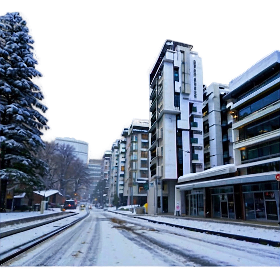 City Under Snowfall Png Cni15 PNG Image