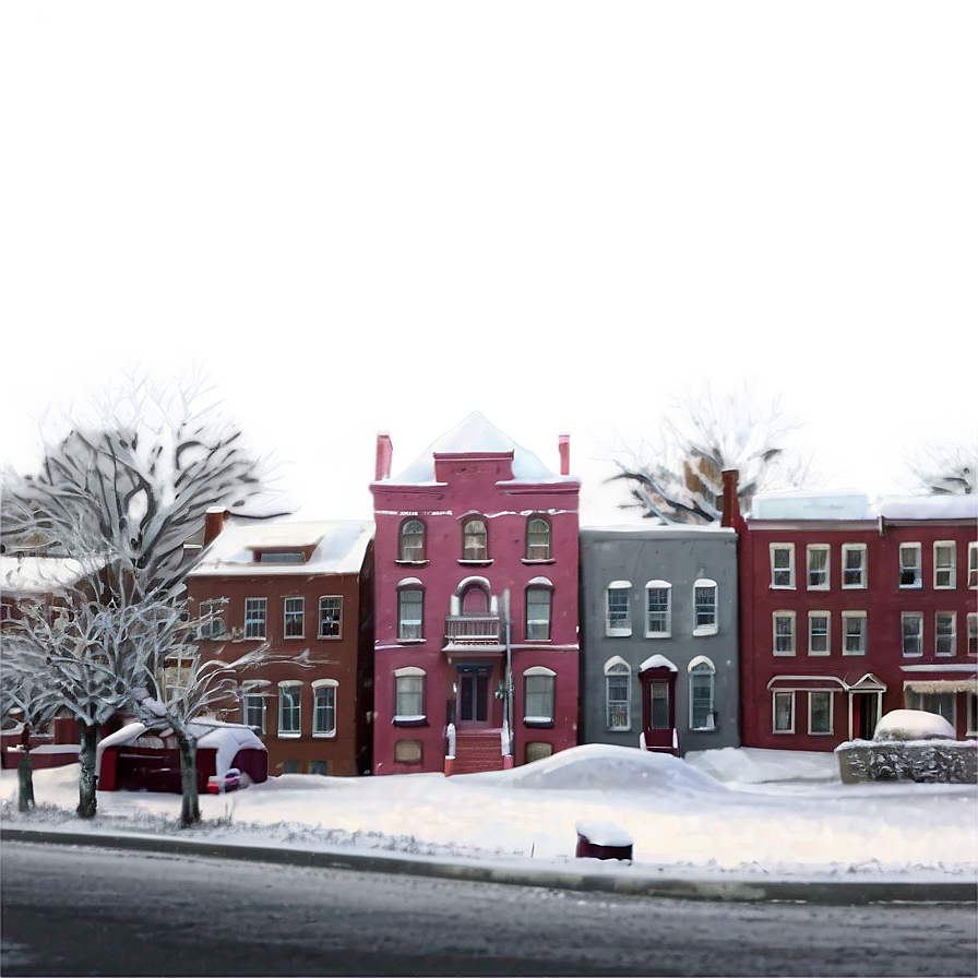 City Under Snowfall Png Hdr PNG Image