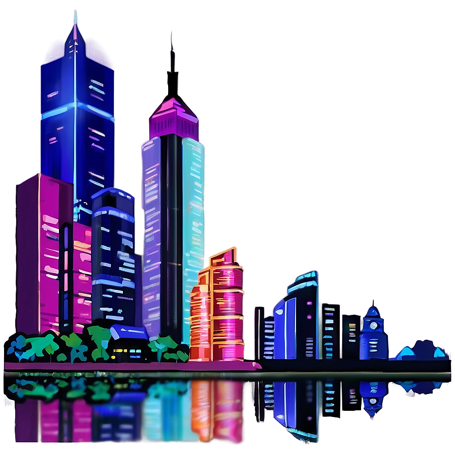 Cityscape At Twilight Png Rbb PNG Image