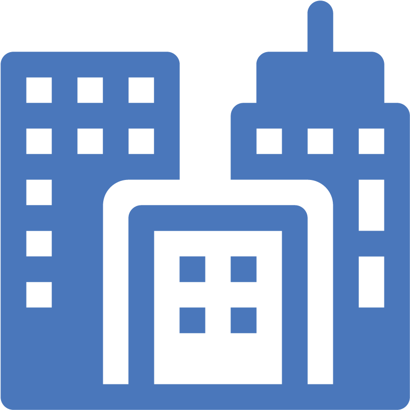 Cityscape Icon Blue PNG Image