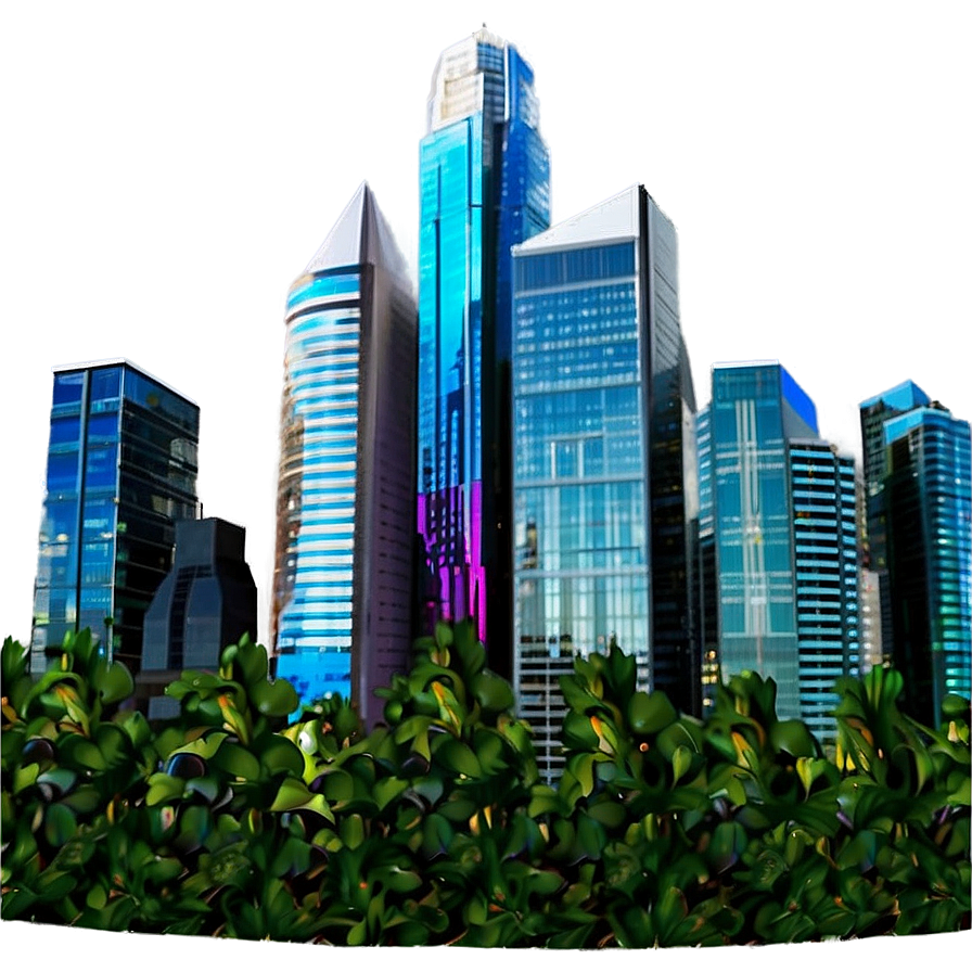 Cityscape With Skyscrapers Png Pov PNG Image