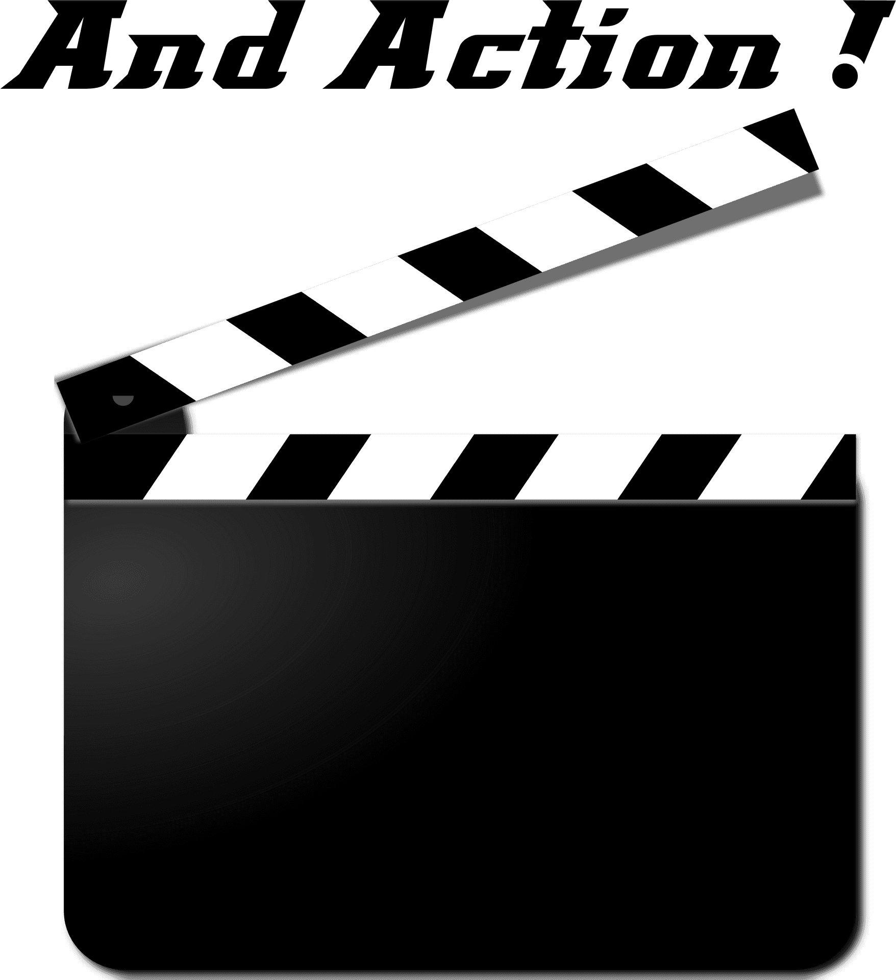 Clapperboard And Action Graphic PNG Image