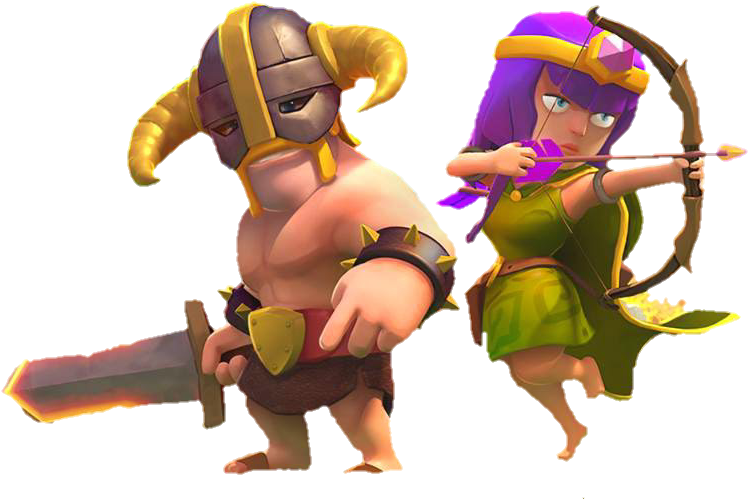 Clashof Clans Barbarianand Archer PNG Image