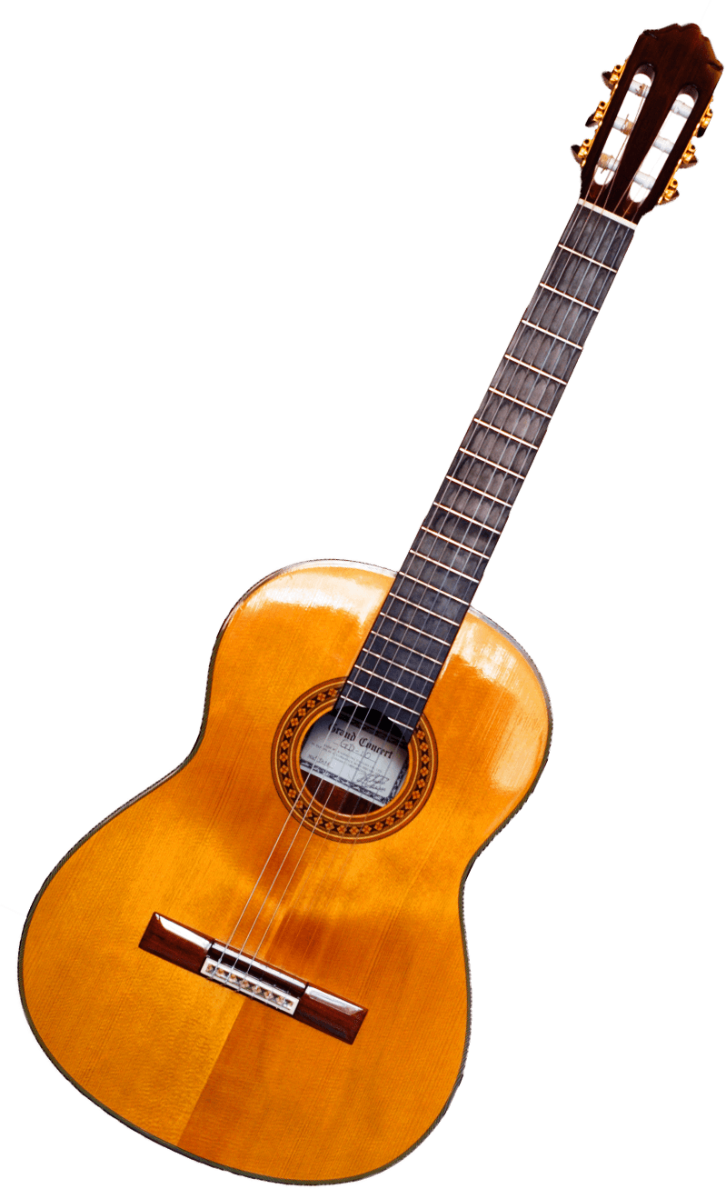 Classic Acoustic Guitar Isolatedon Black PNG Image