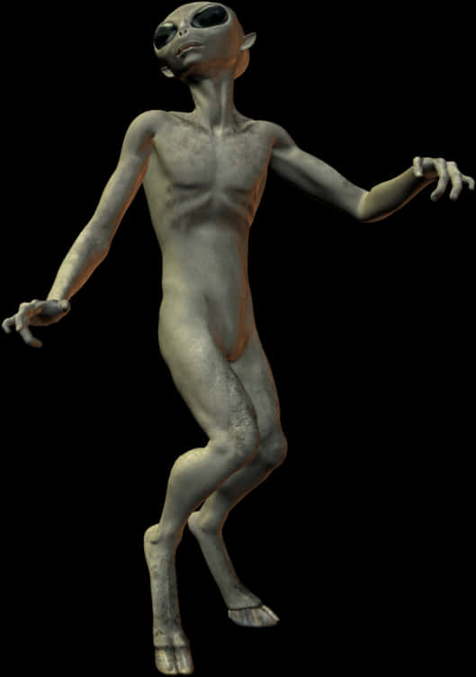 Classic Alien Figure Standing PNG Image