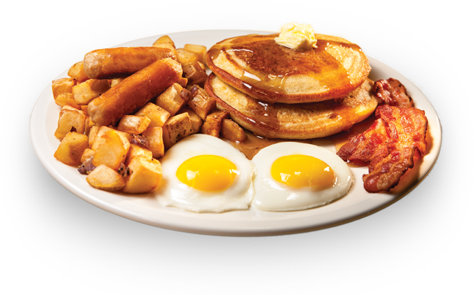 Classic American Breakfast Platter PNG Image