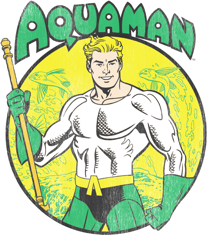 Classic Aquaman Comic Art PNG Image