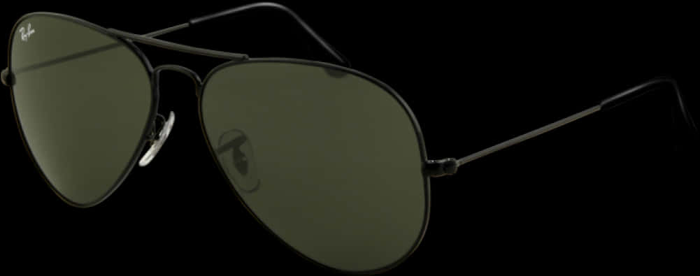 Classic Aviator Sunglasses Black Frame PNG Image