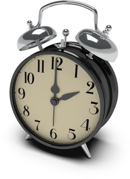 Classic Black Alarm Clock PNG Image