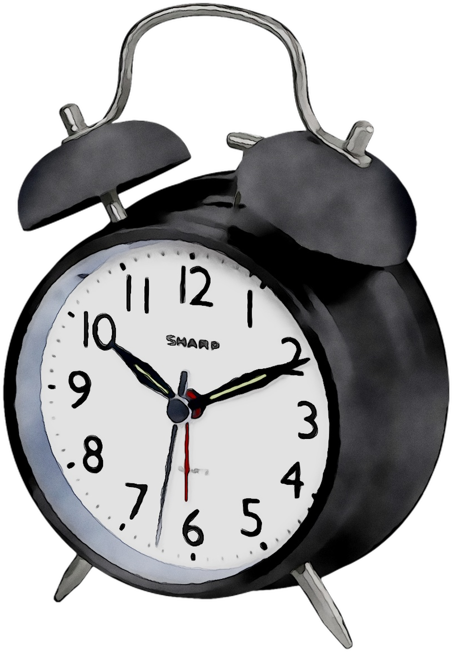 Classic Black Alarm Clock PNG Image