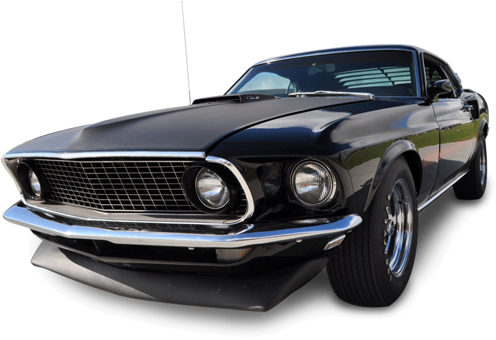 Classic Black Ford Mustang PNG Image