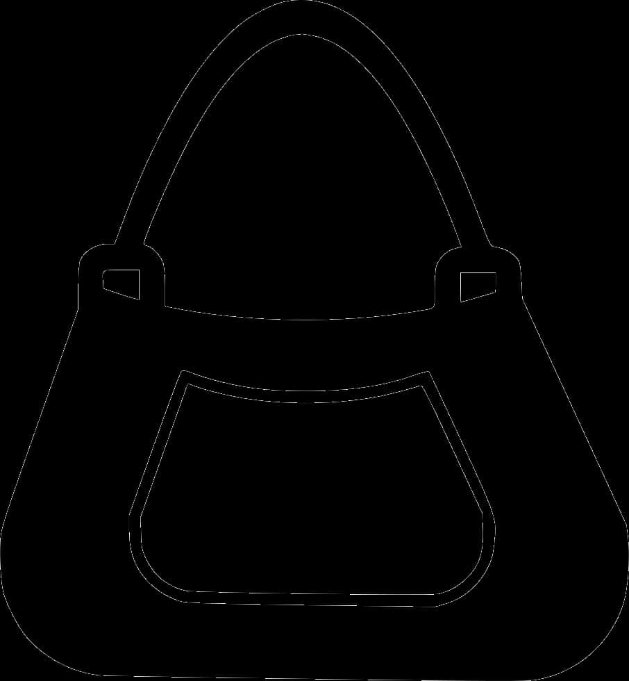 Classic Black Handbag Silhouette PNG Image