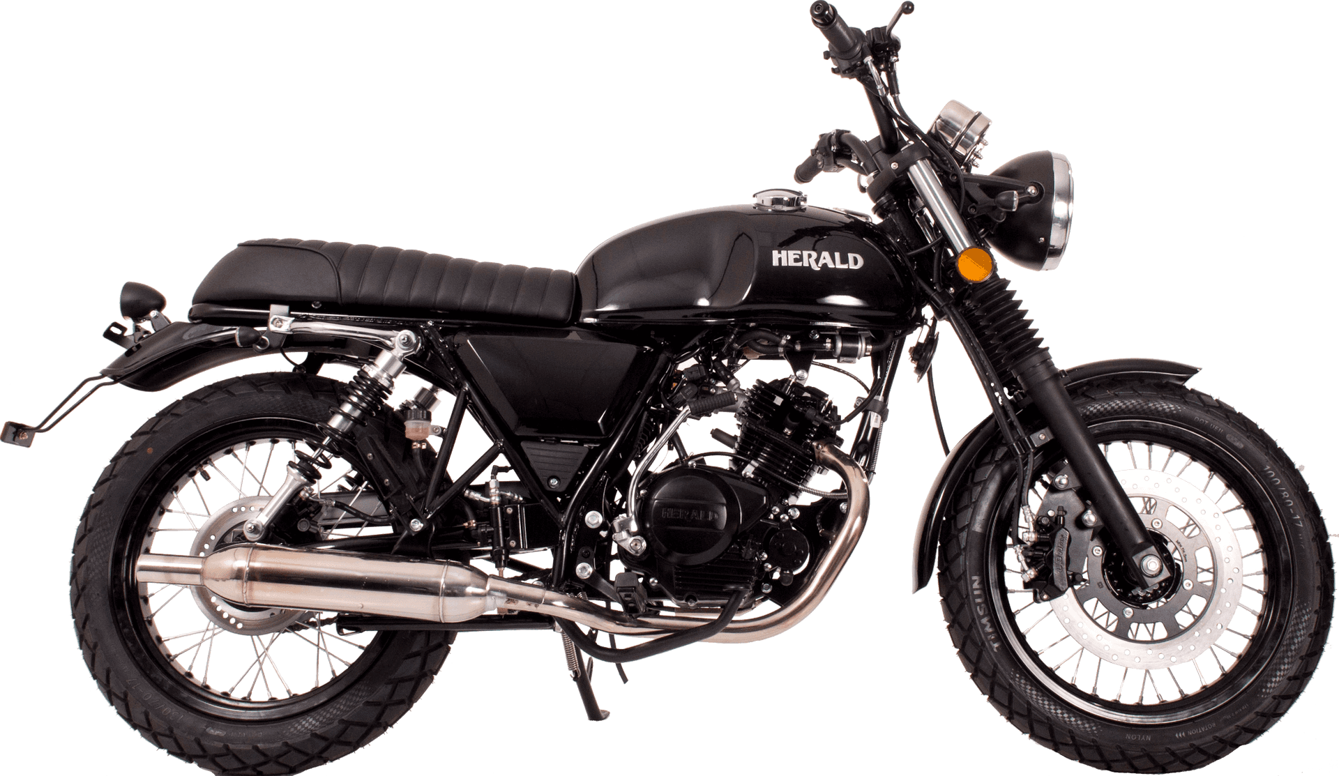 Classic Black Motorcycle Profile PNG Image