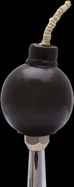 Classic Black Spherical Bomb PNG Image