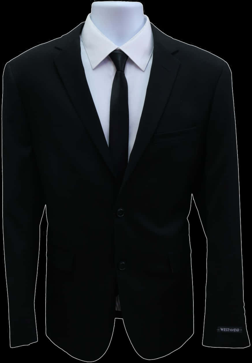 Classic Black Suit White Shirt PNG Image