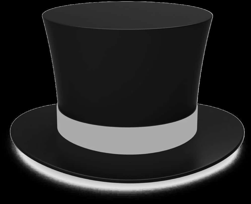 Classic Black Top Hat PNG Image