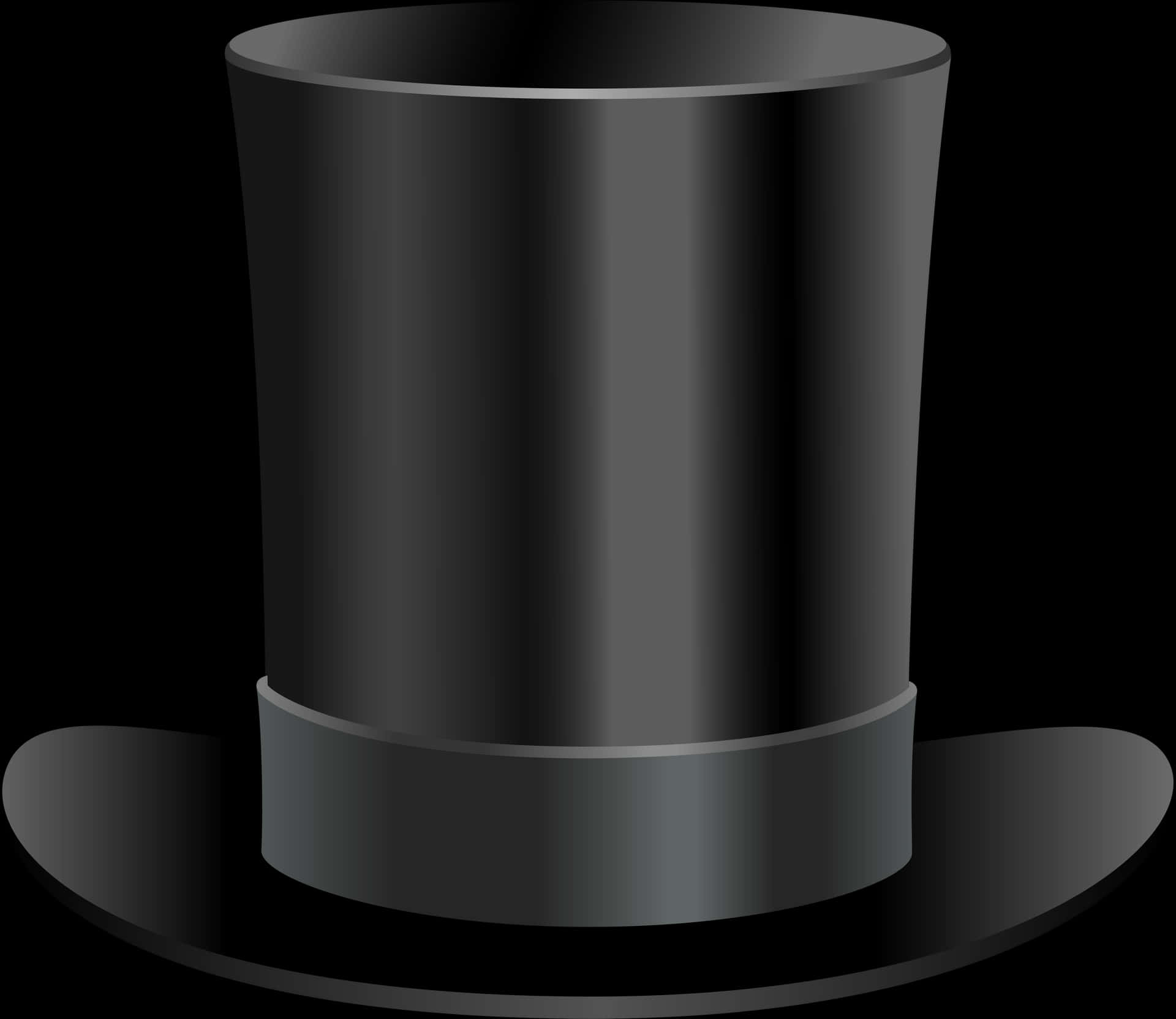 Classic Black Top Hat Illustration PNG Image