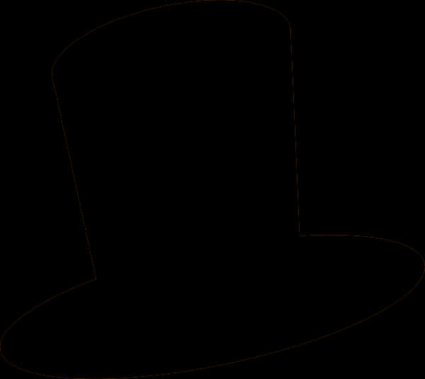 Classic Black Top Hat Silhouette PNG Image