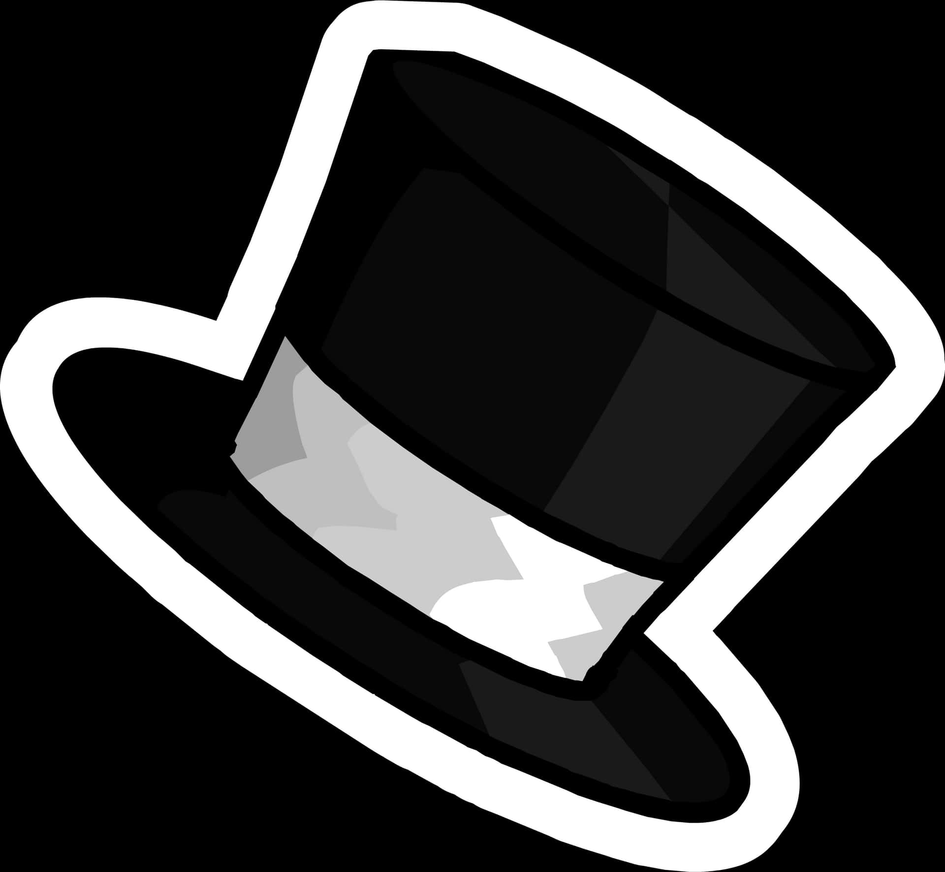 Classic Black Top Hat Vector PNG Image