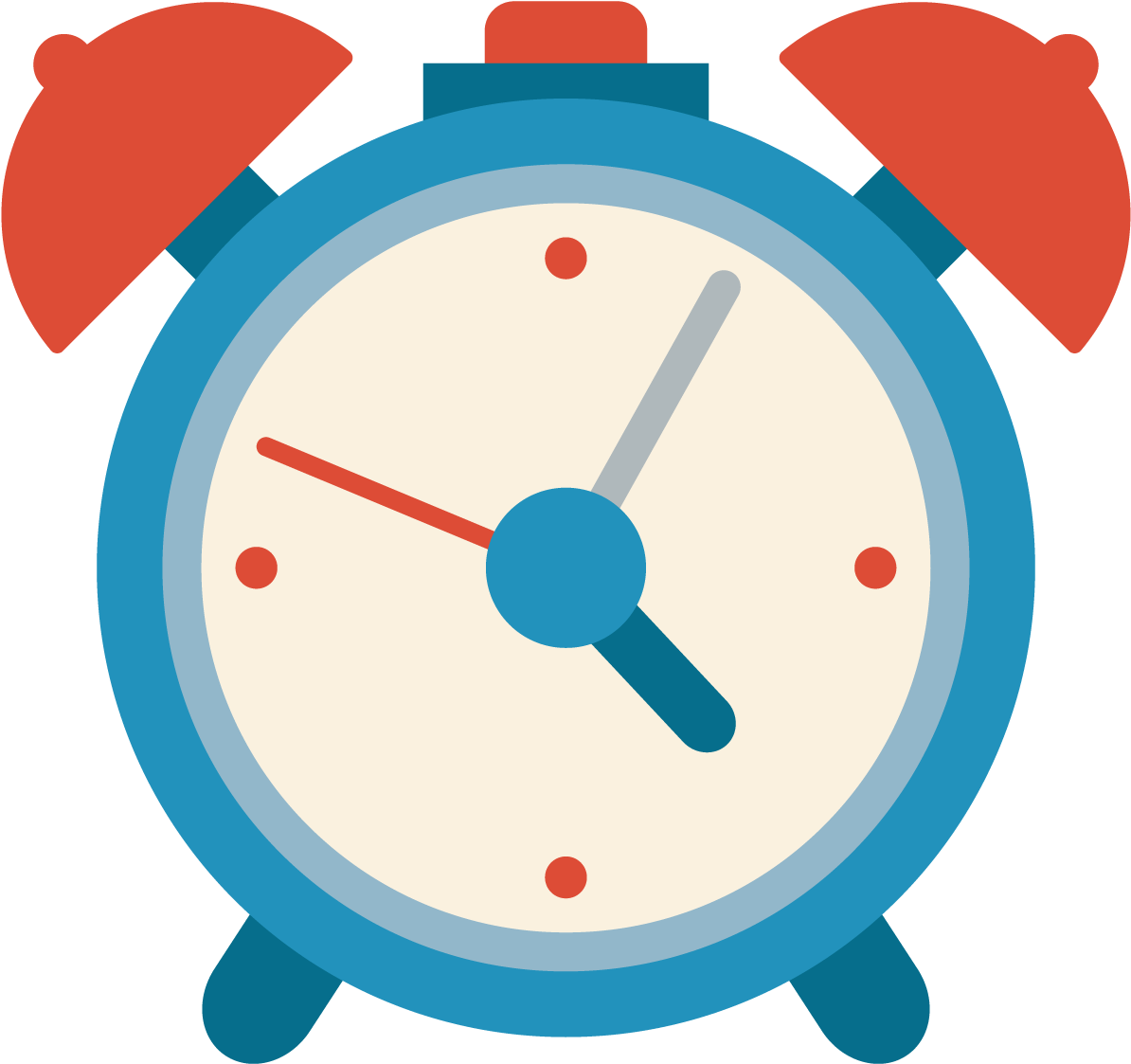 Classic Blue Alarm Clock Illustration PNG Image