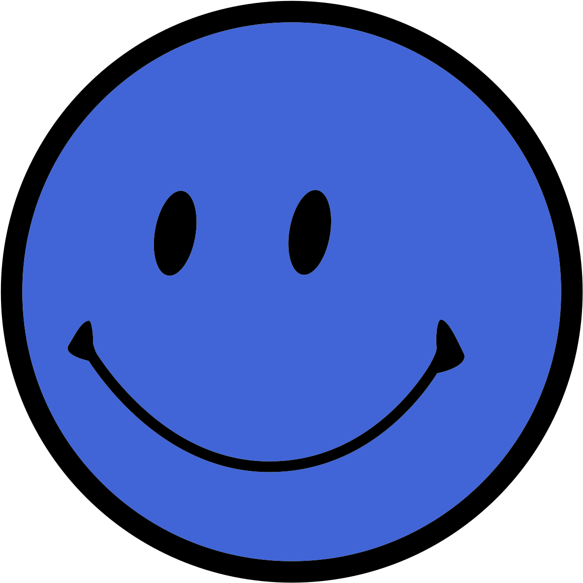 Classic Blue Smiley Face Emoji PNG Image