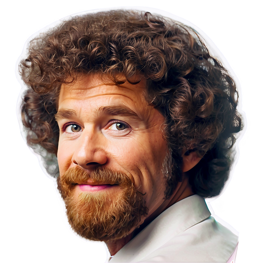 Classic Bob Ross Perm Hair Png 06282024 PNG Image