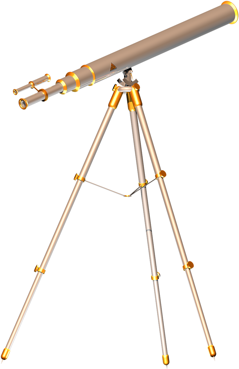 Classic Brass Telescopeon Tripod PNG Image