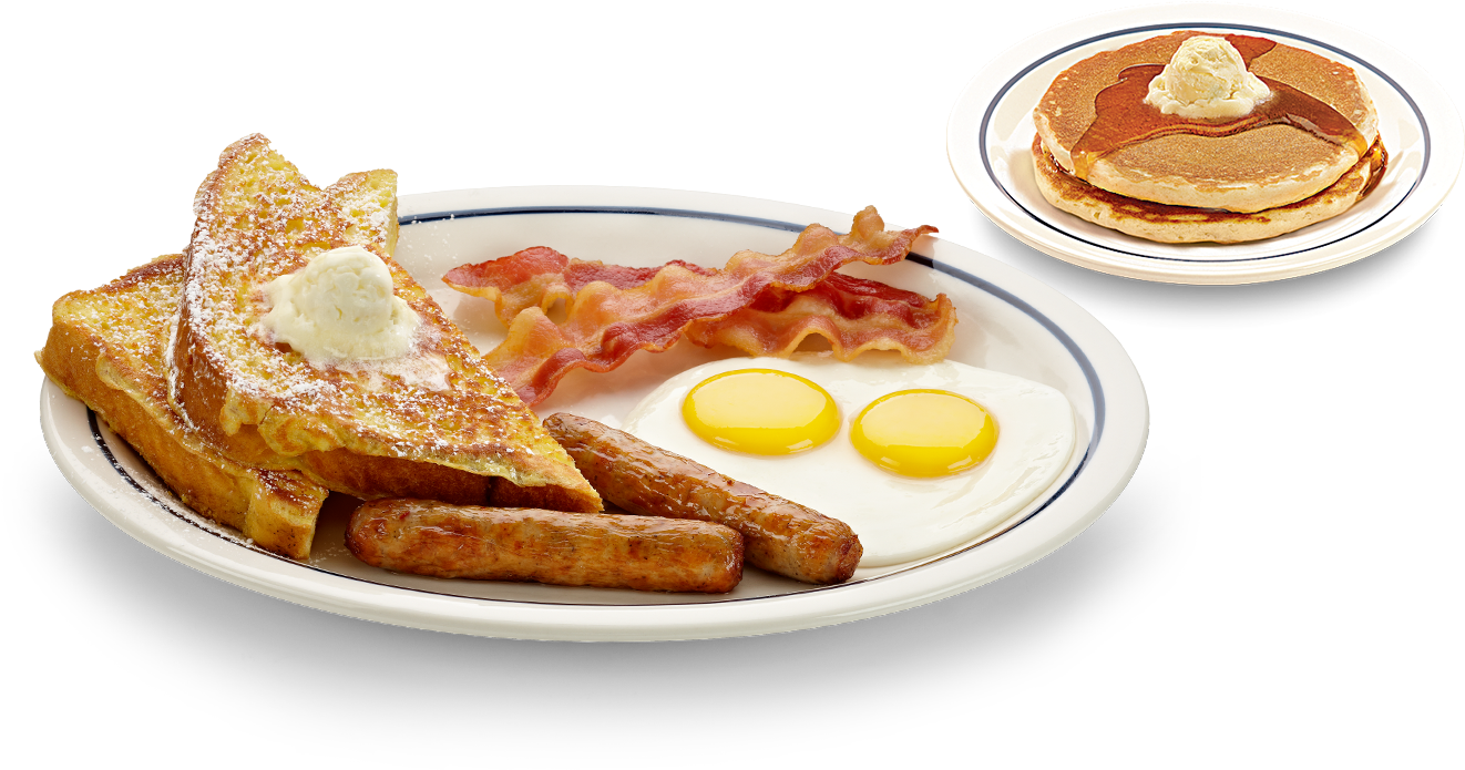 Classic Breakfast Platterwith Pancakes PNG Image