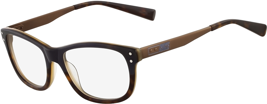 Classic Brown Eyeglasses Floating View PNG Image