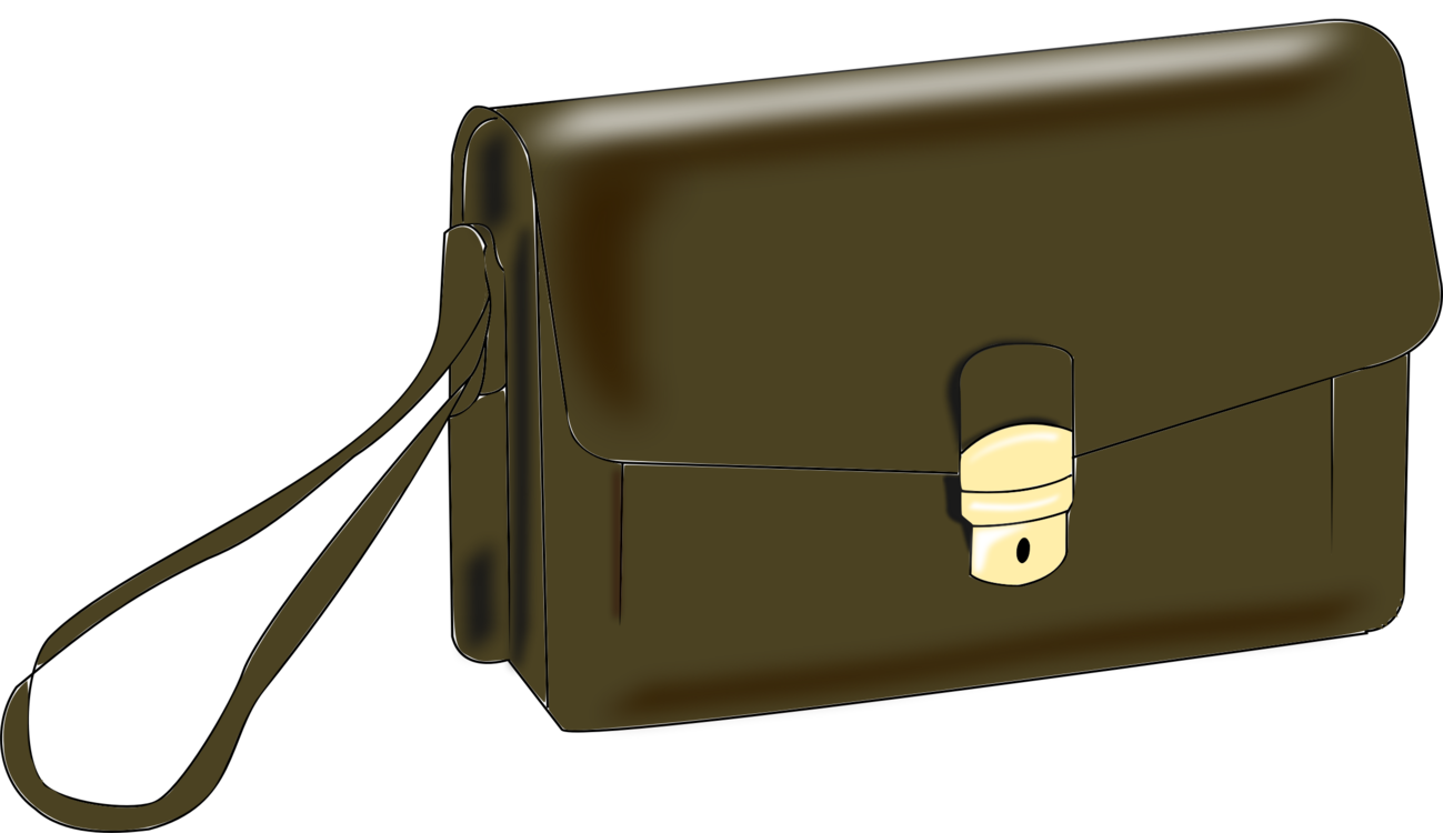 Classic Brown Leather Messenger Bag PNG Image