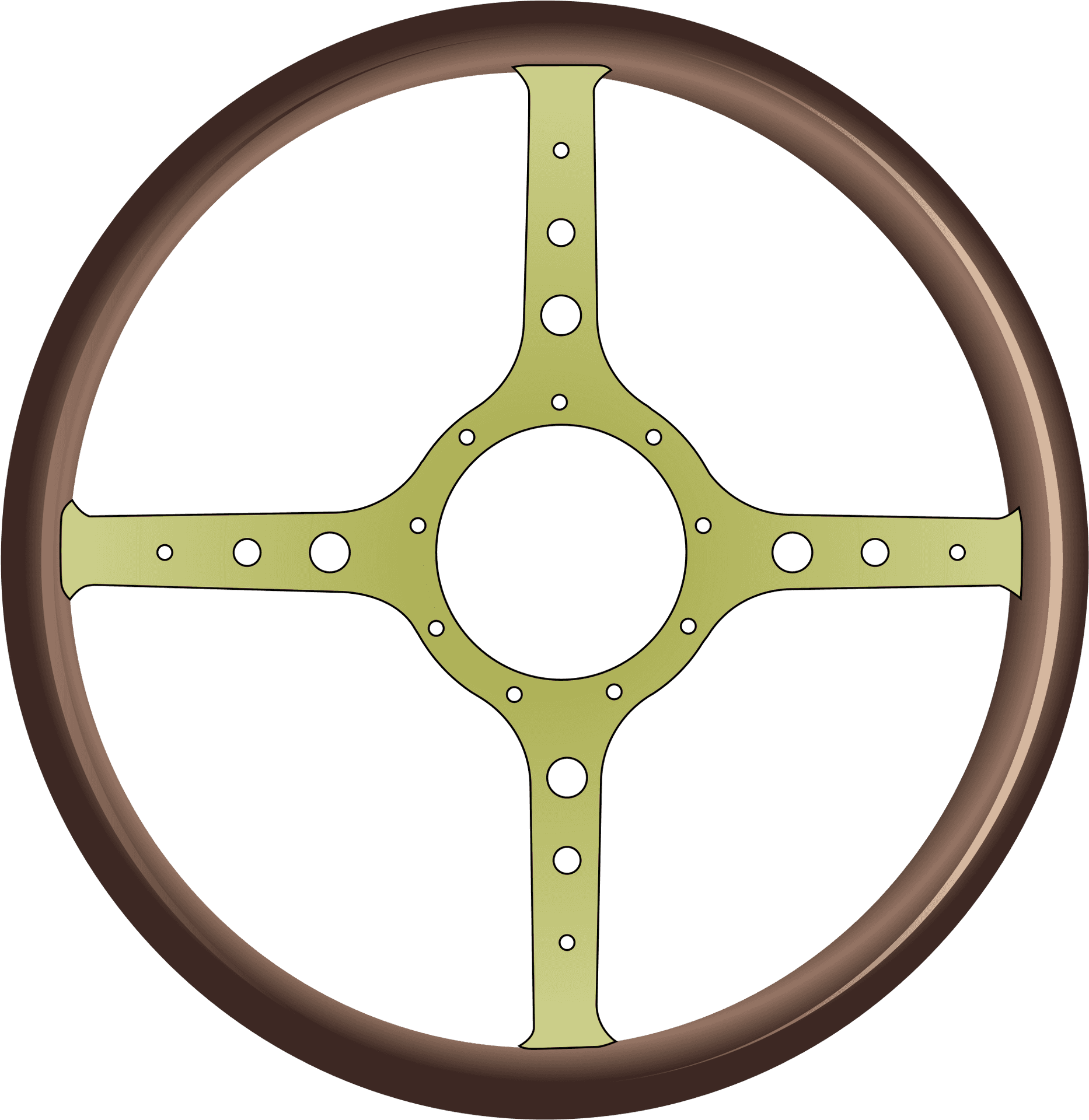 Classic Brown Steering Wheel Vector PNG Image