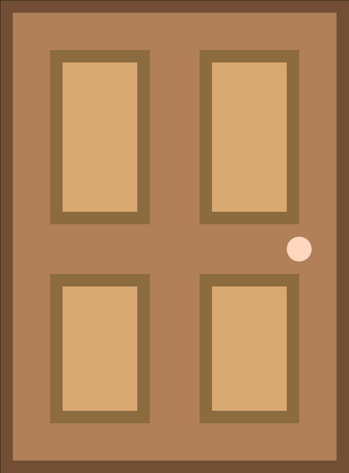 Classic Brown Wooden Door PNG Image